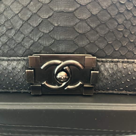 Chanel Boy SO Black Python bag - Picture 2 of 15